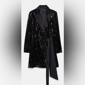 Zara Sequin Tuxedo Dress
